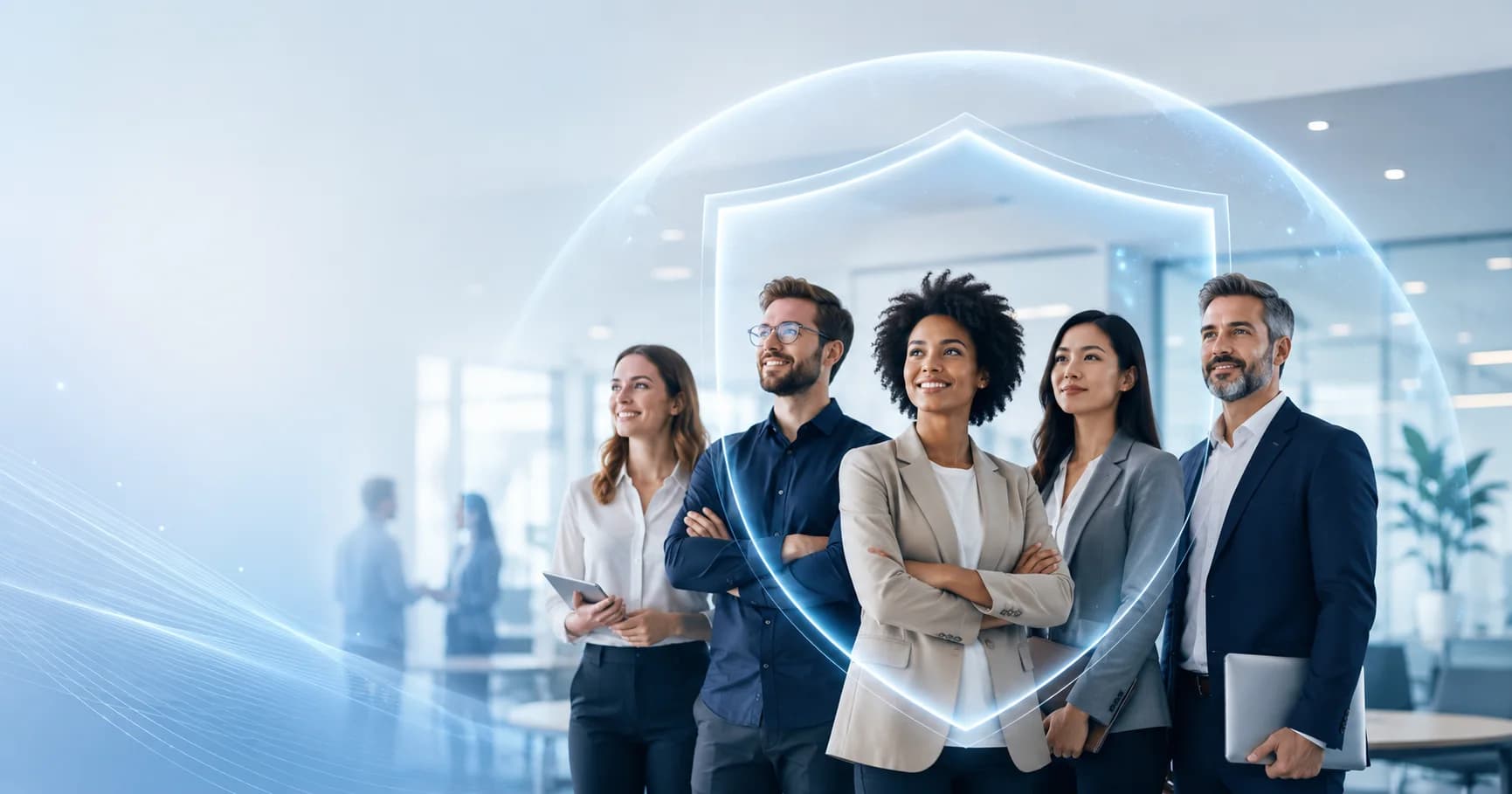 Réunion d'entreprise autour de la prévoyance collective Syntec