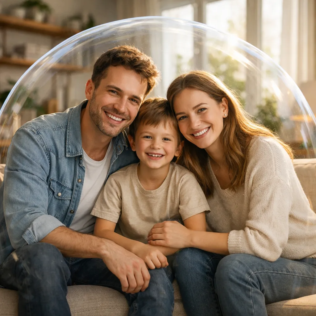 Famille protégée par la portabilité mutuelle et la loi Évin — couverture santé conjoint et enfants maintenue