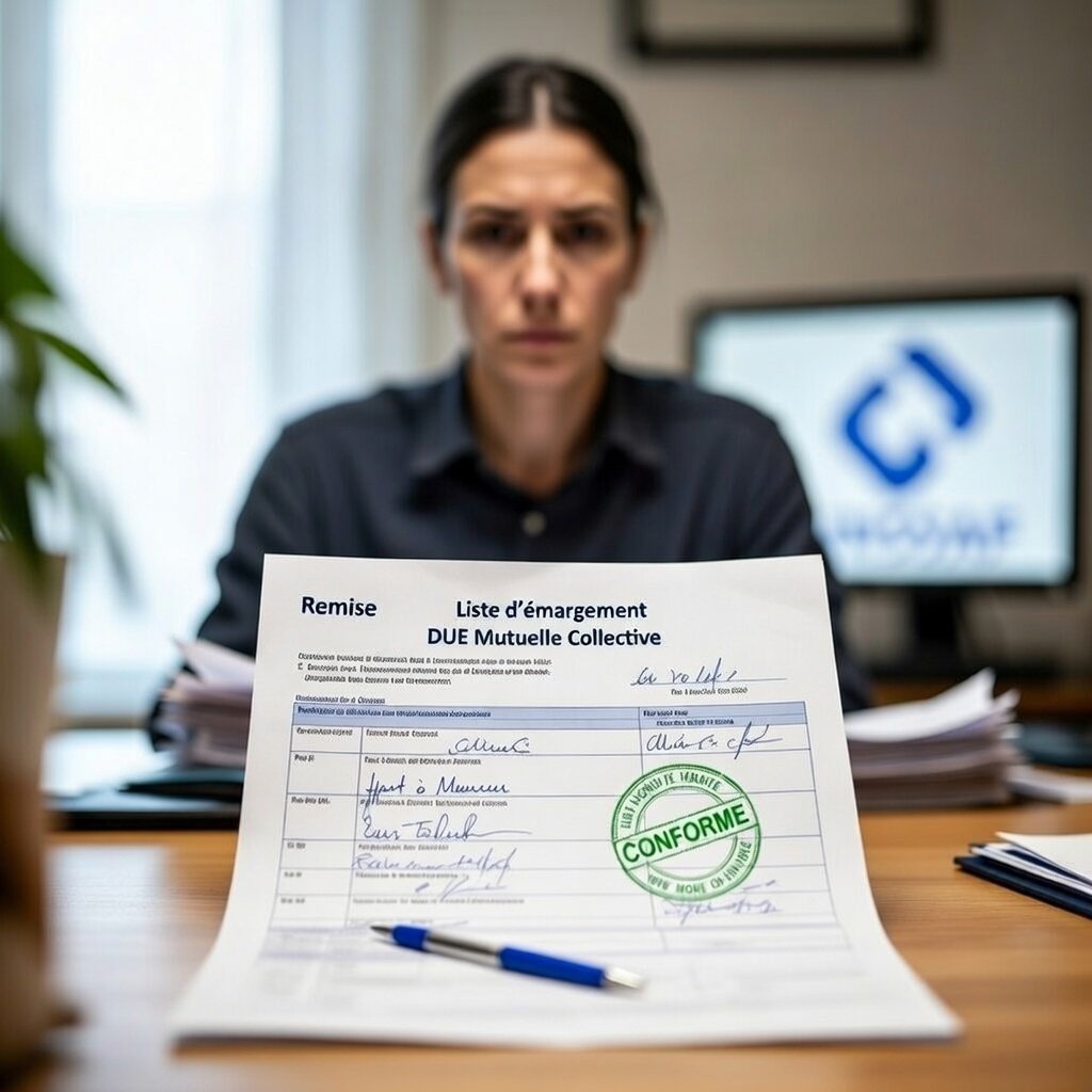 Liste d'émargement DUE mutuelle entreprise signée par les salariés — preuve de remise conforme URSSAF